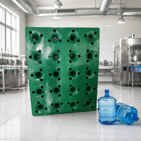 Bouteilles d'eau en plastique hdpe, 10 pièces, quatre voies, antidérapantes, empilables, 19l, 20l, 5 gallons, chargée par un support en plastique hdpe, chariot élévateur