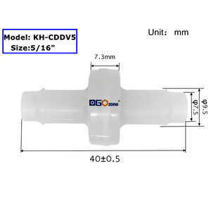 3/8" Kunststoff-Rückschlagventil mit Schlauchtülle, PVDF-Gehäuse, Fluorkautschuk-Membran, für Spa, Ozon, Aquarium, <span class=keywords><strong>KH</strong></span>-CDP3 DGOzone - Product Image 4
