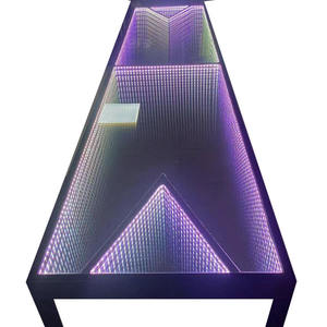 طاولة بير بونج زجاجية بإضاءة LED لا نهائية بأربعة أرجل قابلة للإزالة، خدمة تخصيص 2026 - Product Image 6