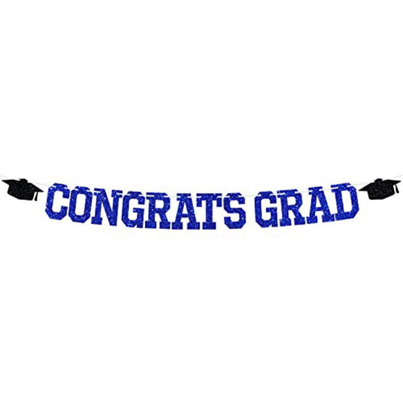 2 Banner Di Laurea In Giurisprudenza 2023 - Congrats Grad Avvocato Con Glitter E Ghirlanda Di Cappelli - Decorazioni Per Feste