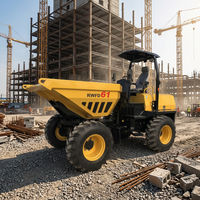Moteur diesel turbo Yanmar 4TNV98T, mini-dumper de 6 tonnes RWFD61, capacité de charge 4x4, benne basculante routière, chantier de construction lourd, exploitation minière, longue durée de vie