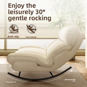 Nouveau fauteuil inclinable à bascule moderne en métal avec fonction de couchage pour balcon et salon, idéal pour la détente à domicile - Product Image 3