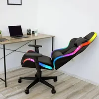 Chaise de jeu vidéo pivotante et inclinable de style Silla RGB de qualité supérieure Chaise de jeu avec lumières LED RVB et haut-parleurs