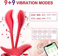 USB-Aufladung Smart App Fernbedienung Damen Dual-Head Strap-On Höschen Silikon Vibrator G-Punkt Klitoris Stimulierendes Sexspielzeug
