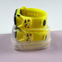 Boîte à montre numérique LED avec logo personnalisé, bracelet transparent, montres pour enfants, boîte à montres de dessin animé