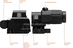 Loupe GOODLUCK 3X 558 avec Viseur Holographique G33 et Point Rouge Combiné pour la <span class=keywords><strong>Chasse</strong></span> - Product Image 5