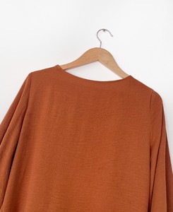 Robe longue musulmane <span class=keywords><strong>pour</strong></span> <span class=keywords><strong>jeunes</strong></span> filles de Dubaï, couleur unie, manches plissées élastiques, <span class=keywords><strong>pour</strong></span> l'automne et l'hiver - Product Image 4