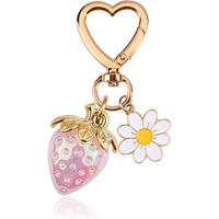 Porte-clés Mignon Fraise Lapin Marguerite Accessoires de Portefeuille Personnalisables avec Logo pour Filles et Femmes – Fabrication Directe Usine