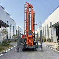 Machine de forage de puits à double fonction eau et air 350m, pour l'extraction d'eau dans les roches montagneuses