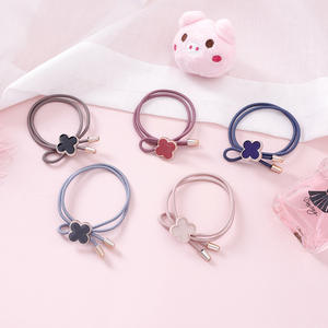 Coletero coreano de colores S152, coletero moderno con forma de corazón y trébol de cuatro hojas, accesorio para el cabello al por mayor de tienda de un dólar. - Product Image 4