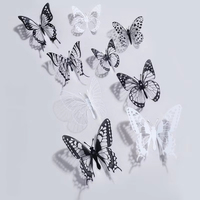 Matériaux d'emballage pour fleurs faits à la main en gros, papillons décoratifs en PVC tridimensionnels