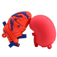 Memoria USB corazón PVC personalizada 2,0/3,0 16GB 32GB 64GB goma silicona 3D PVC USB forma divertida Pendrive memoria USB