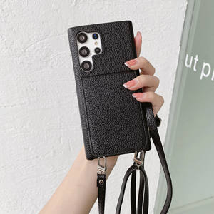 Funda de teléfono de cuero Pu con tarjetero y correa cruzada-Funda protectora elegante para <span class=keywords><strong>Samsung</strong></span> S22 S23 S24 S25 ultra Plus - Product Image 6
