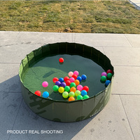 Piscine pliable en PVC pour animaux de compagnie (chiens/chats/petits animaux) – Conception facile à ranger pour utilisation en salle de bain – Baignoire extérieure pour le bain des chiens