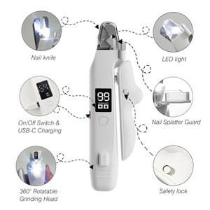 Coupe-<span class=keywords><strong>ongles</strong></span> et ponceuse électrique 2-en-1 <span class=keywords><strong>pour</strong></span> animaux de compagnie avec double éclairage LED, tondeuse silencieuse <span class=keywords><strong>pour</strong></span> <span class=keywords><strong>ongles</strong></span> de chien, kit de toilettage rechargeable USB-C - Product Image 3