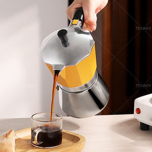 Tenrey 3/6/9/<span class=keywords><strong>12</strong></span> <span class=keywords><strong>tazas</strong></span> aleación de aluminio-top Moka Pot estufa inducción Acero inoxidable Moka Pot <span class=keywords><strong>cafetera</strong></span> <span class=keywords><strong>italiana</strong></span> - Product Image 5