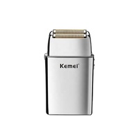 Alat Cukur Rambut Elektrik Kemei KM-TX5 Premium Silver Foil Shaver Double Net Aluminium Alloy Reciprocating