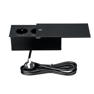 Prise USB double standard européenne avec cordon de 1,8 m, prise de courant de bureau, matériau PC ignifuge - Product Image 2