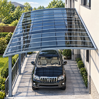 Abri de voiture en polycarbonate avec structure en aluminium pour parking d'appartements, abri de stationnement public