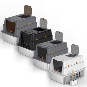 Factory OEM Stainless Steel <b>Cat</b> <b>Litter</b> Box with High Sides&Anti-Leakage Lid Easy Clean for Big <b>Cats</b> <b>Litter</b> Box Toilet Non-Sticky - Product Image 6