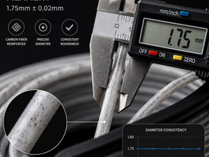 Filamento PETG de Fibra de Carbono de 1.75 mm, Blanco, Rígido y Ligero, para Piezas Funcionales de Impresoras 3D, Compatible con Bambu Lab y Creality - Product Image 2