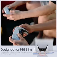 2024 ps5 support mince et station de refroidissement avec éclairage LED RVB et contrôleur mince PS5 chargeur rapide pour disque mince playstation 5