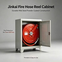 Armoire pour enrouleur de tuyau d'incendie Jinkai - Construction robuste en acier doux thermolaqué, système de protection incendie flexible, recyclable et portable