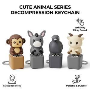Lindo Juguete Sensorial Antiestrés con Interruptor Mecánico de Animalitos, Sonido de Clic Satisfactorio, Llavero de Descompresión, Regalo al por Mayor - Product Image 1
