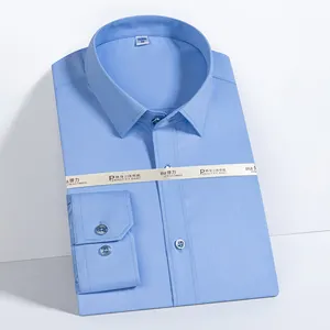 RTS Garments Supplier Herren hemd Bambus faser Nicht-Eisen-Stehkragen Langarm-Business-Hemd für Herren