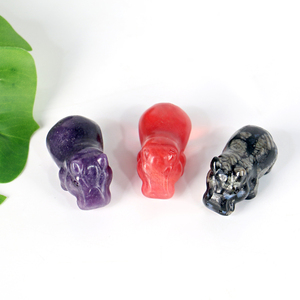Vente en gros de figurines miniatures d'hippopotames gravées en mosaïque de blocs de cristal naturel de haute qualité, écologiques et thérapeutiques, pour bureau - Product Image 6