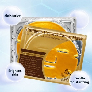 Vente en gros de produits de beauté Masques en feuille d'or 24 carats Masque facial au collagène avec logo personnalisé - Product Image 4