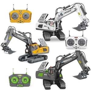 Samtoycn 11CH 1:20 RC Excavatrice <span class=keywords><strong>JCB</strong></span> <span class=keywords><strong>Jouet</strong></span> de Construction Camion Monstre RC Grue Camion Excavatrice Télécommandée en Alliage Métallique - Product Image 1