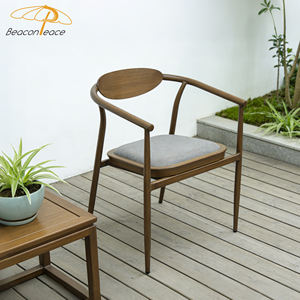 Sillas de comedor con marco de aluminio y madera <span class=keywords><strong>baratas</strong></span>, diseños nórdicos modernos, silla de café para exteriores para hotel - Product Image 1