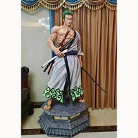 Figuras personnalisées de une pièce en résine Luffy Statue Flame Ace Zoro grandeur nature figurine en fibre de verre modèle jouet Statue cadeau Animation