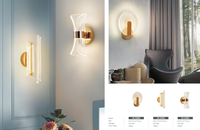 Lampe murale LED à télécommande avec température de couleur multiple pour chambre à coucher, salle à manger, couloir, corps en fer, utilisation intérieure