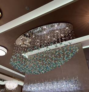 푸푸 로코코 럭셔리 골드 앤티크 브래스 크리스탈 LED 샹들리에 유럽 스타일 대형 호텔용 스위치 컨트롤 - Product Image 1