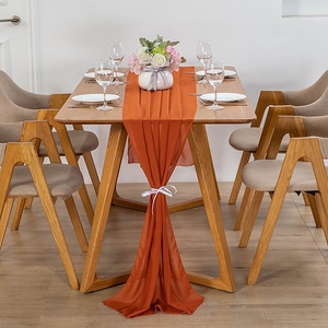 <span class=keywords><strong>Chemin</strong></span> <span class=keywords><strong>de</strong></span> <span class=keywords><strong>table</strong></span> en <span class=keywords><strong>mousseline</strong></span> <span class=keywords><strong>de</strong></span> soie orange brûlée Décorations <span class=keywords><strong>de</strong></span> fête nuptiale <span class=keywords><strong>de</strong></span> mariage - Product Image 1