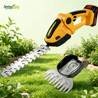 Coupe-herbe sans fil portatif, mini-tondeuse à gazon 2-en-1 rechargeable, 390W, diamètre de coupe 100mm, tête réglable à 90°