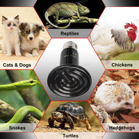 Emisor de Calor Cerámico de Doble Uso para Aves de Corral y Reptiles, Bombilla de Calefacción Infrarroja E27 para Pollitos, Lagartos y Tortugas