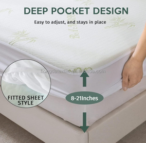 Pelindung kasur bambu rajut, sarung kasur bambu lembut nyaman Terry untuk kasur Queen King pelindung tahan air - Product Image 5