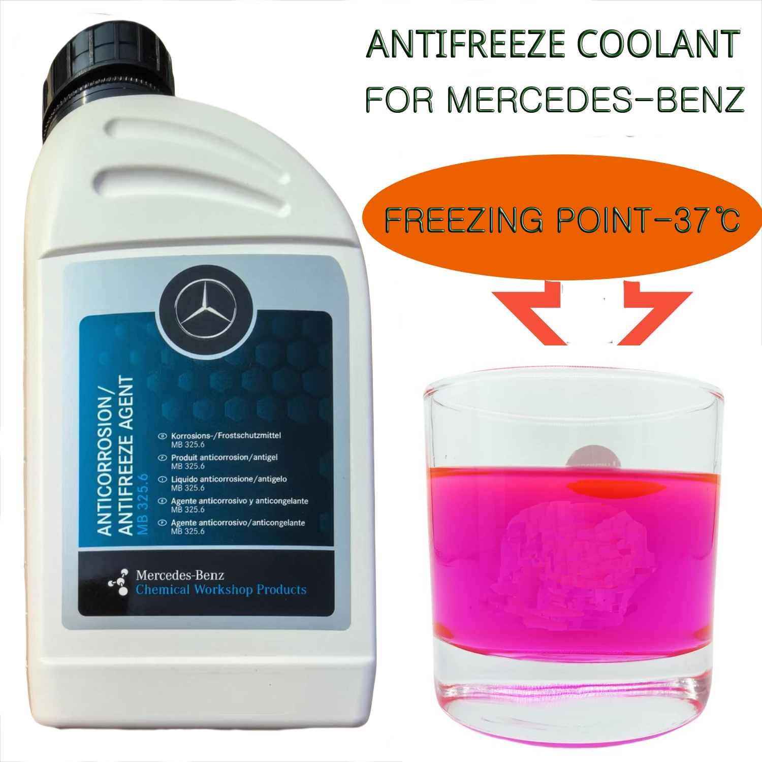 Quality Guarantee Original Factory Dedicated Antifreeze Coolant 1 Liter Pink MB325.6 A000989180809 for Mercedes Benz Auto Parts Image 3