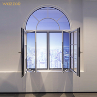 Ventana Francesa de Aluminio WAZZOR con Certificación CSA, de Alta Resistencia, Capacidad de Carga de 300 kg, para Tiendas Comerciales