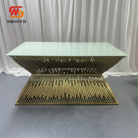 LISSE Or Support Verre Top À Manger En Acier Inoxydable Table Gâteau Table De Mariage Événement Fête Décor