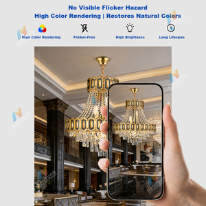 Lámpara de Techo Colgante <span class=keywords><strong>LED</strong></span> de Cristal de Lujo con Diseño de Borlas Escalonadas para Decoración Moderna del Hogar - Product Image 6