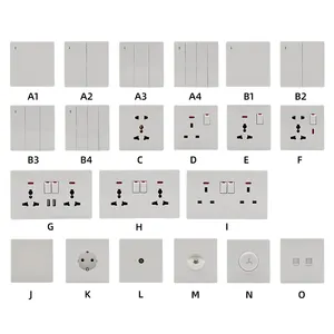 Alta Qualidade 3 Pin EU UK EUA Padrão Universal Modern Home Interruptor De Luz De Parede Elétrica E Soquete