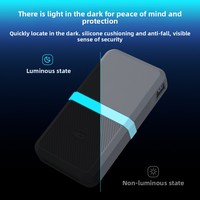 Sikai sarung Power Bank silikon, untuk Ugreen 145W Power Bank tahan guncangan pelindung Power Bank dengan tali pengatur kabel Cahaya