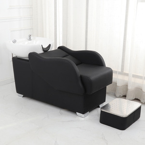 Fauteuil de lavage inclinable de luxe Winplus pour salon de coiffure et de beauté, avec bac à shampoing et chaise intégrée - Product Image 3