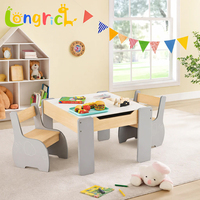 Ensemble table et chaise Montessori en forme d'éléphant avec tableau noir et rangement, bureau d'activités unisexe pour tout-petits pour la maison et la garderie