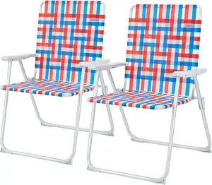 NPOT Lightweight Aluminium Folding Webbed Beach Chairs Webbing Beach Chair For Garden Concert Sand