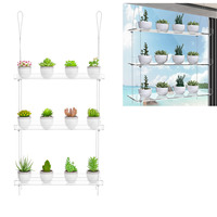 Étagères acryliques à suspendre transparentes pour plantes flottant fenêtre intérieure mur Pot de fleur organisateur support de rangement ensemble affichage cosmétique en plastique